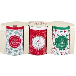 Boîte alimentaire design Noël métal x3