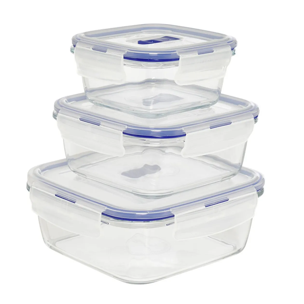 Boîte alimentaire en verre trempé transparent x3