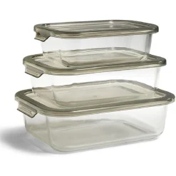 Boîte alimentaire en verre avec couvercle étanche à clips 640ml