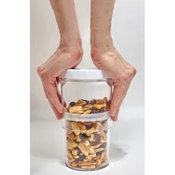 Boîte alimentaire extensible transparente couvercle blanc