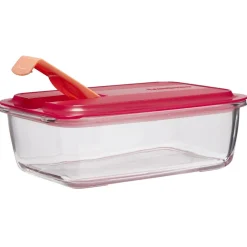 Boîte alimentaire Luminarc verre Esay Box transparent et rouge 122 cl