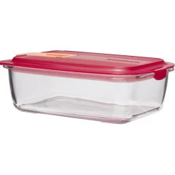 Boîte alimentaire Luminarc verre Esay Box transparent et rouge 122 cl