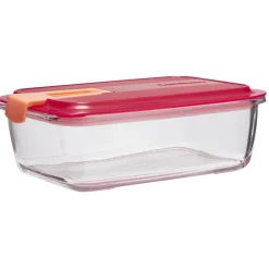 Boîte alimentaire Luminarc verre Esay Box transparent et rouge 122 cl
