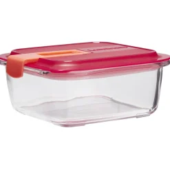 Boîte alimentaire Luminarc verre Esay Box transparent et rouge 76 cl