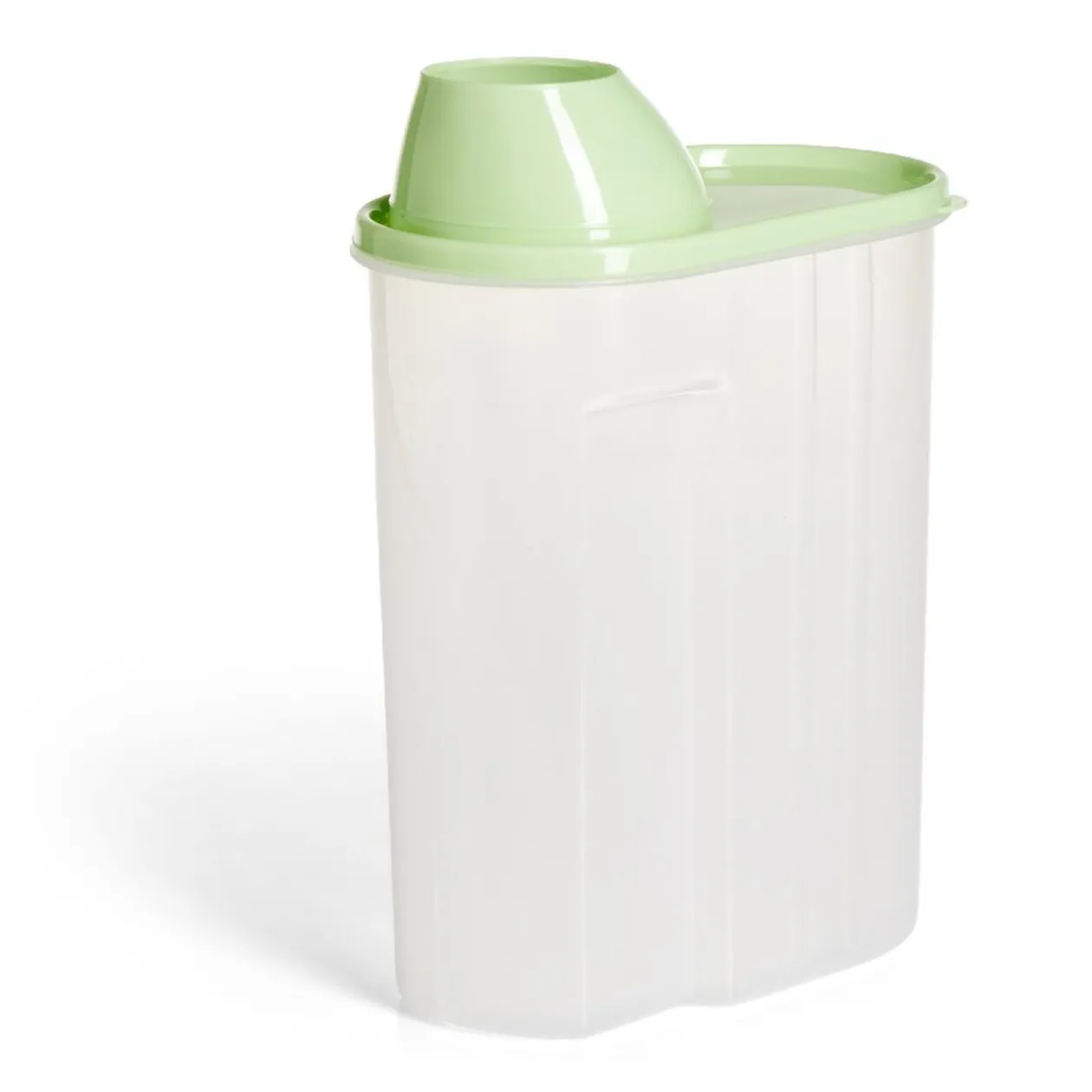 Boîte alimentaire plastique transparent et vert 2,5L