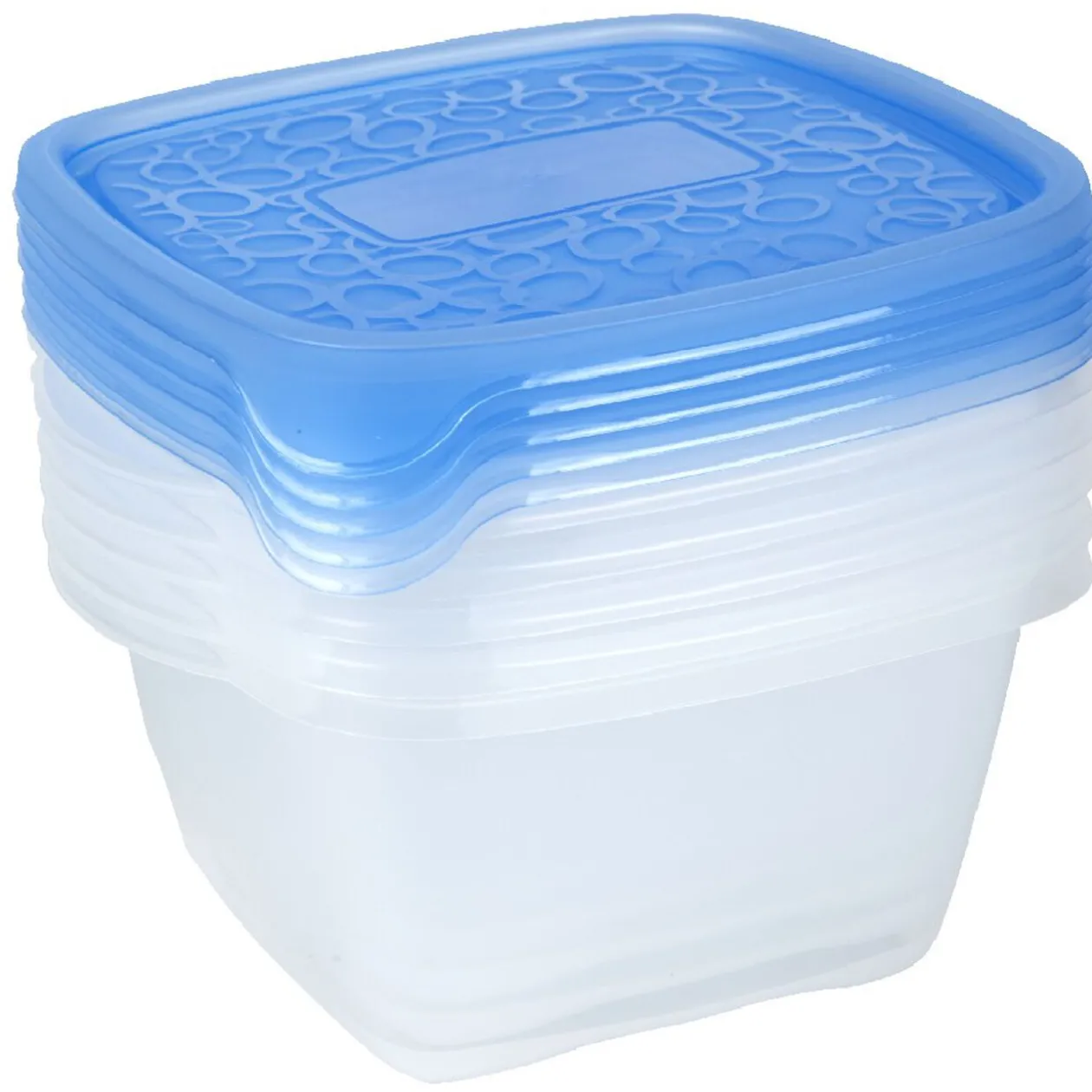 Boîte alimentaire Take away 1.1 L transparente et bleue x5