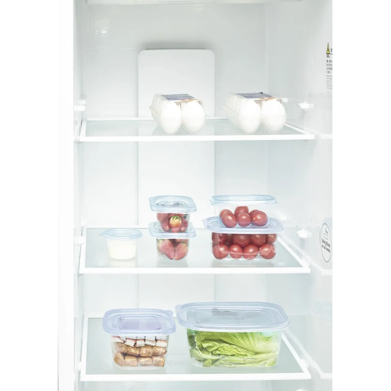 Boîte alimentaire transparente couvercle bleu x18