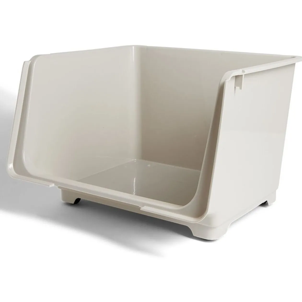 Boîte avec couvercle 45L beige 43xH30,5x39cm