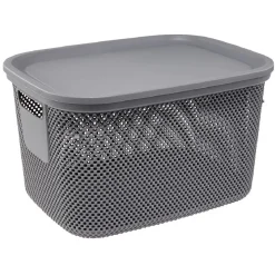 Boîte avec couvercle 18L gris