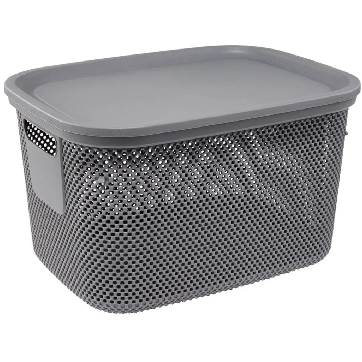 Boîte avec couvercle 18L gris