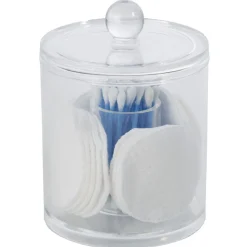 Boîte cylindrique à coton tige transparente