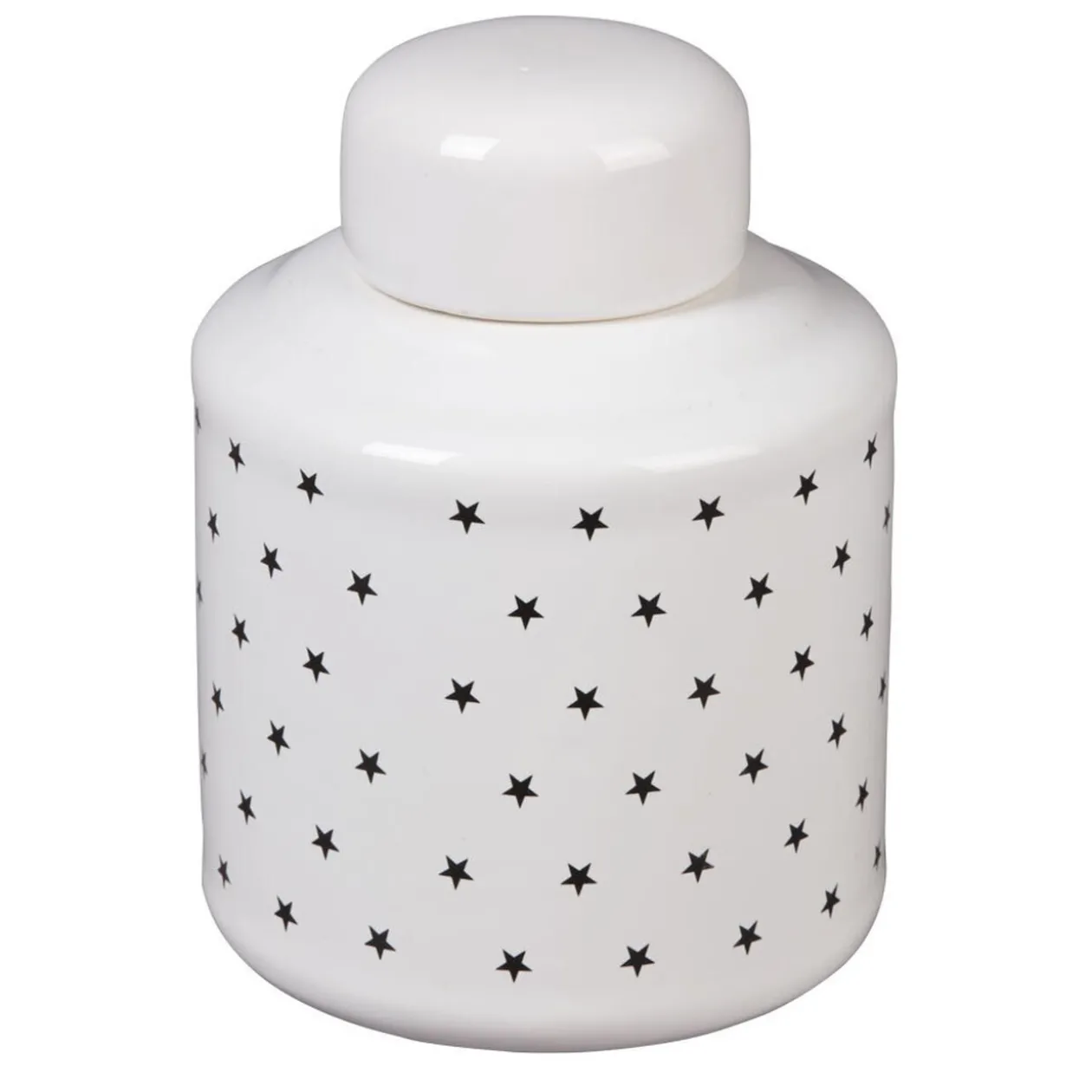 Boîte déco blanche et noire motif étoiles