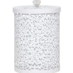Boîte déco design métal blanc Muranu romantique dentelle
