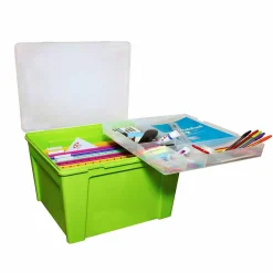 Boîte de classement en plastique 8 dossiers vert