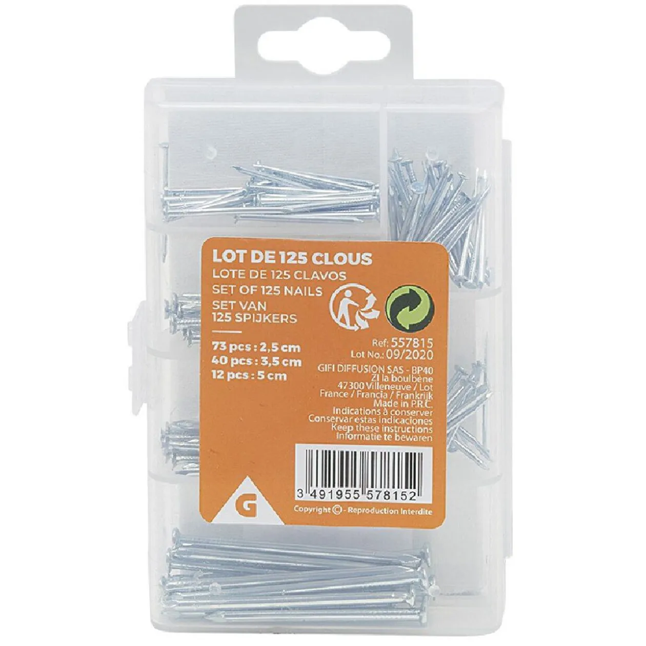 Boîte de clous - 125 pointes