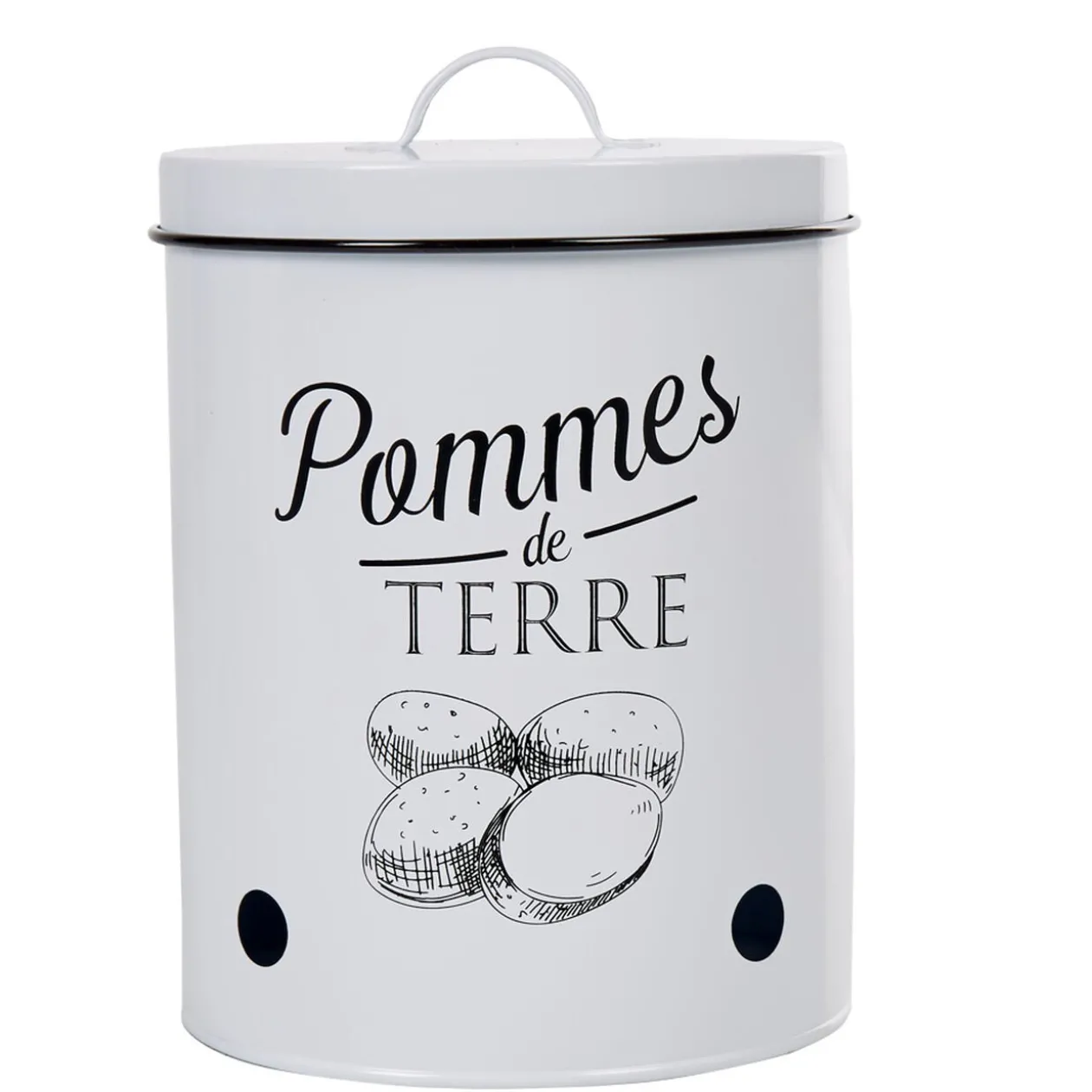 Boîte de conservation vintage en métal pour pommes de terre