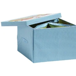 Boîte de rangement 2 en 1 bleue pour enfant