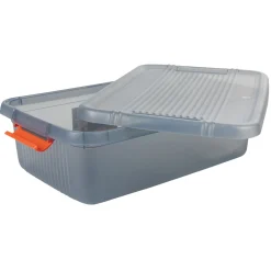 Boîte de rangement 28 L grise et rouge