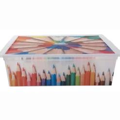 Boîte de rangement 27 L motif crayon