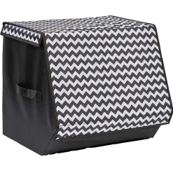 Boîte de rangement à ouverture frontale motif chevron H35 cm