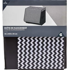 Boîte de rangement à ouverture frontale motif chevron H35 cm