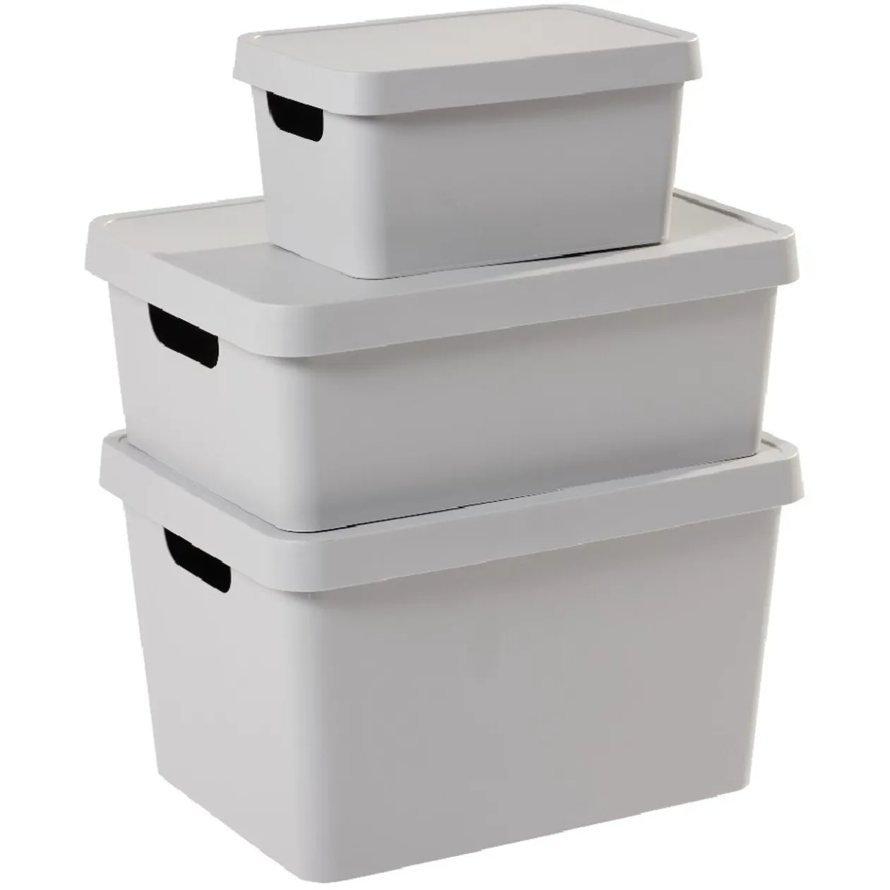 Boîte de rangement avec couvercle grise 3,6 L