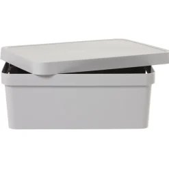 Boîte de rangement avec couvercle grise 11 L