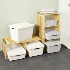 Boîte de rangement avec couvercle beige 11 L