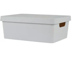 Boîte de rangement avec couvercle beige 11 L