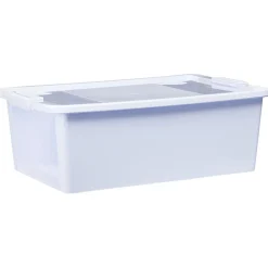 Boîte de rangement avec couvercle lavande transparent 26L
