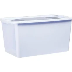 Boîte de rangement avec couvercle lavande transparent 40L