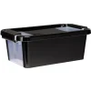 Boîte de rangement avec couvercle noir transparent 4L