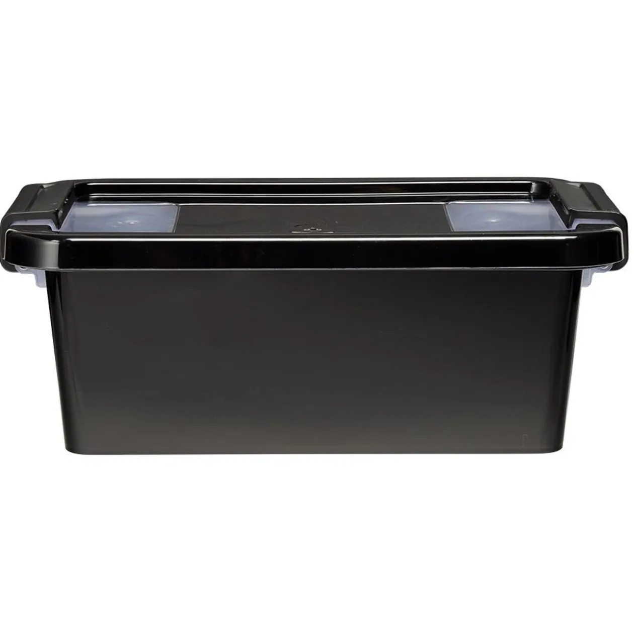 Boîte de rangement avec couvercle noir transparent 4L