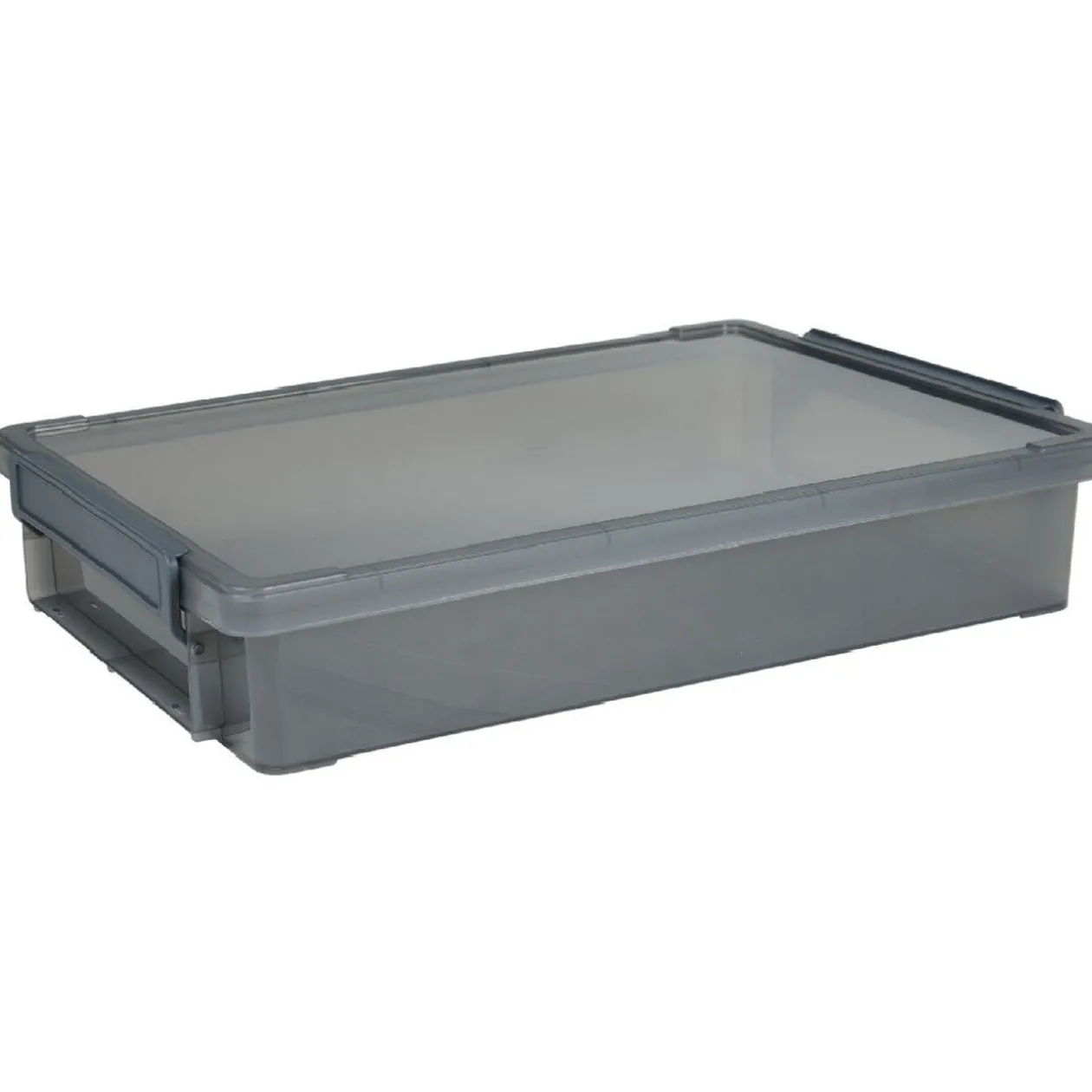 Boîte de rangement avec fermeture à clip noir fumé 4 L