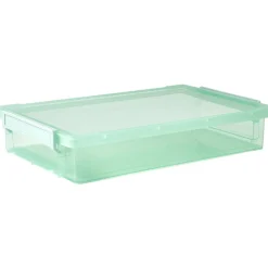 Boîte de rangement avec fermeture à clips vert 4 L