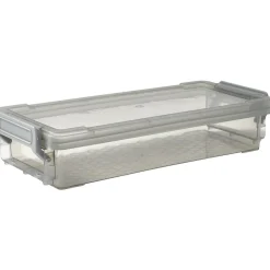 Boîte de rangement avec fermeture à clip gris 4 L