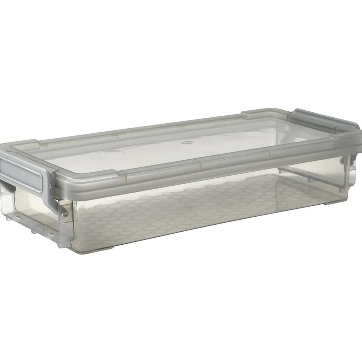 Boîte de rangement avec fermeture à clip gris 4 L