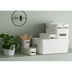 Boîte de rangement avec poignée blanc