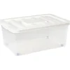 Boîte de rangement avec roulettes et couvercle 46 L