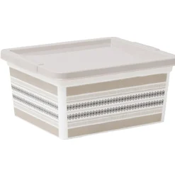 Boîte de rangement beige nordique 2 L