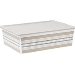 Boîte de rangement beige nordique 27 L