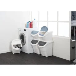 Boîte de rangement blanche avec couvercle 20 L