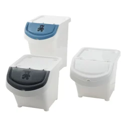 Boîte de rangement blanche avec couvercle 20 L