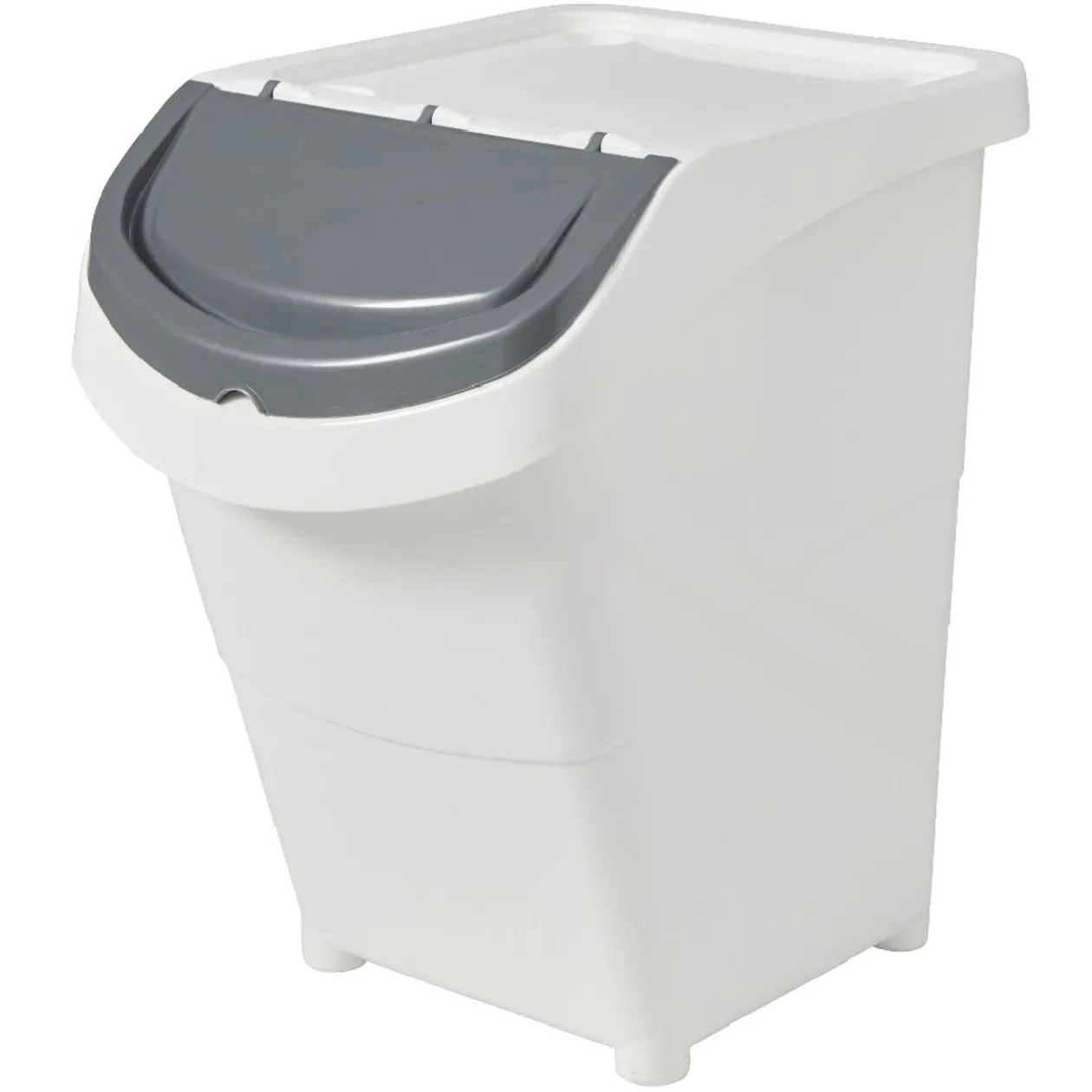 Boîte de rangement blanche avec couvercle 40 L