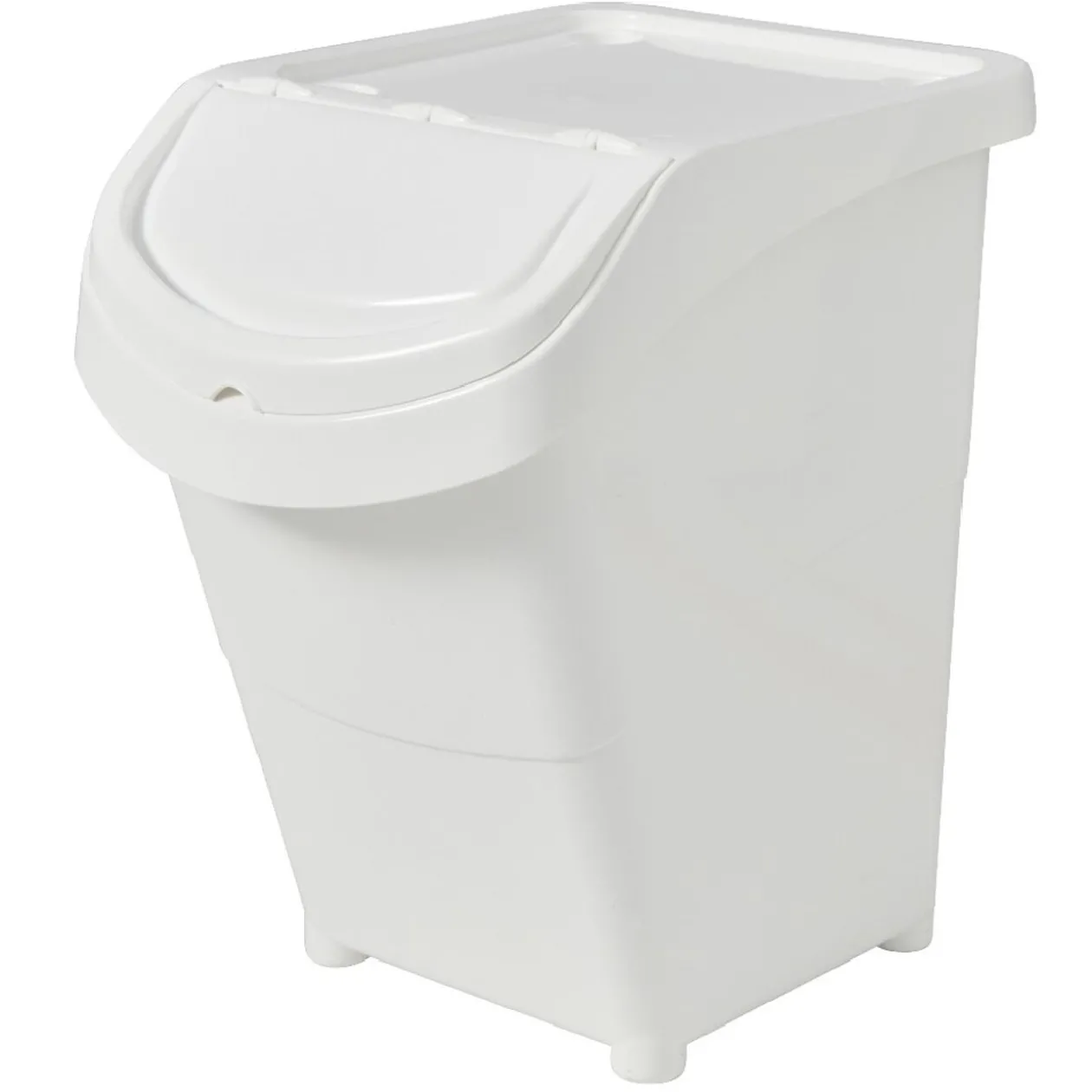 Boîte de rangement blanche avec couvercle 40 L
