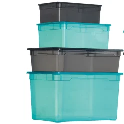 Boîte de rangement bleue 18 L