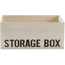 Boîte de rangement bois inscription Storage Box H13cm