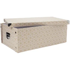 Boîte de rangement carton L34 x H18,5x L51 cm