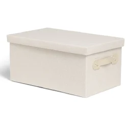Boîte de rangement coton gris ou beige 36xH17x22cm