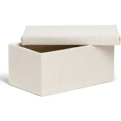 Boîte de rangement coton gris ou beige 27,5xH12,5x17,5cm